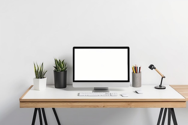 Digital Workspace Laptop on Desk Mockup