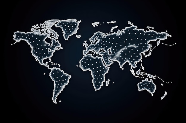 点でつながるデジタル世界地図 グローバルコミュニケーション 生成AI