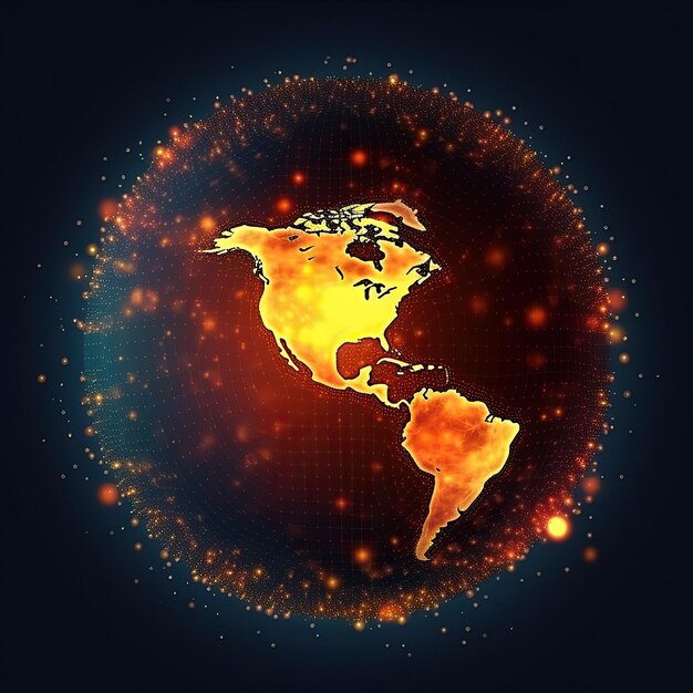 Foto mappa digitale del mondo