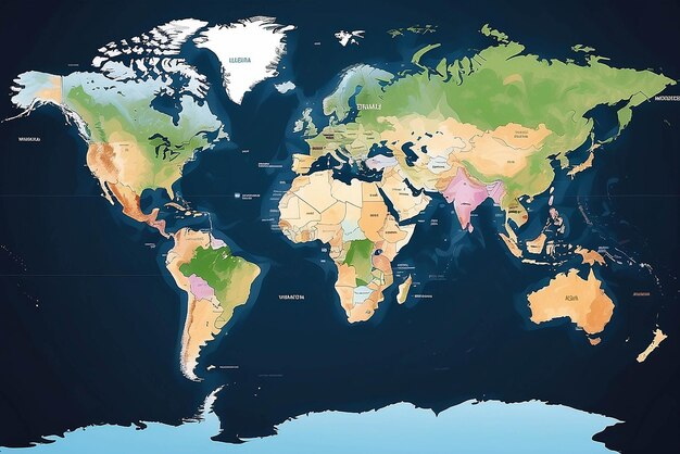 Photo digital world map