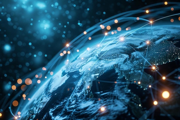Digitale aardroterende wereldwijde netwerkverbinding