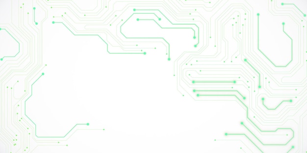 Digitale achtergrond van circuits met groene lijnen 3D-rendering