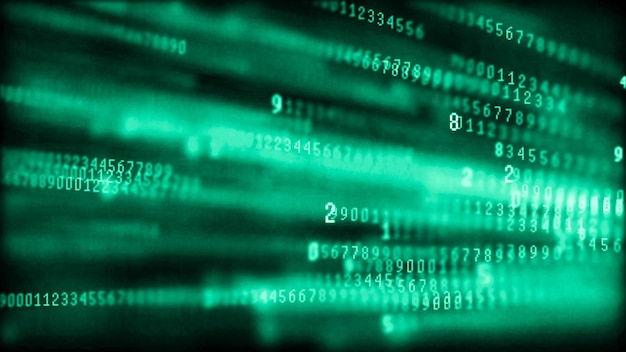 Digitale achtergrondmatrix Binary computercode Hacker concept 3d rendering