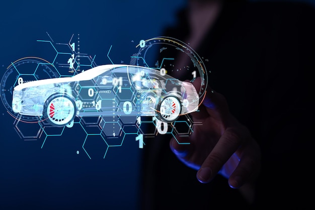 Digitale auto technologie slim in virtuele kamer