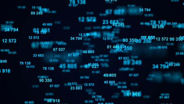 Digitale blauwe achtergrond Informatiecode Binaire computercode 3D-weergave.