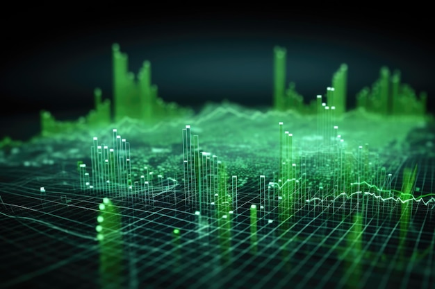 Digitale financiële grafiek op een scherm van de markt voor technische analyse