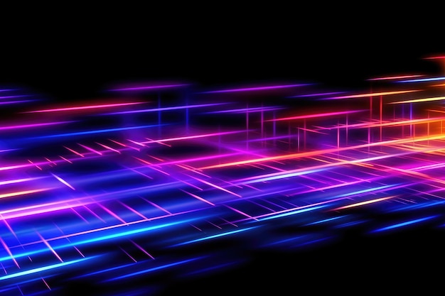 Digitale gegevensoverdracht 3D rendering abstracte neon achtergrond Generatieve AI