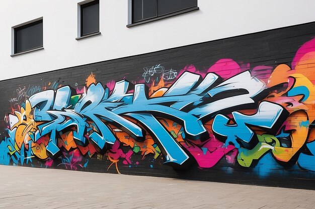 Digitale Graffiti Wall Mockup Pas je ontwerp aan