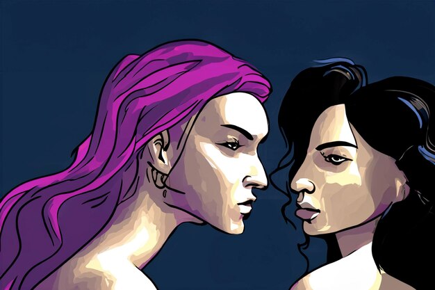 digitale illustratie trots homo liefde vrouwen 8