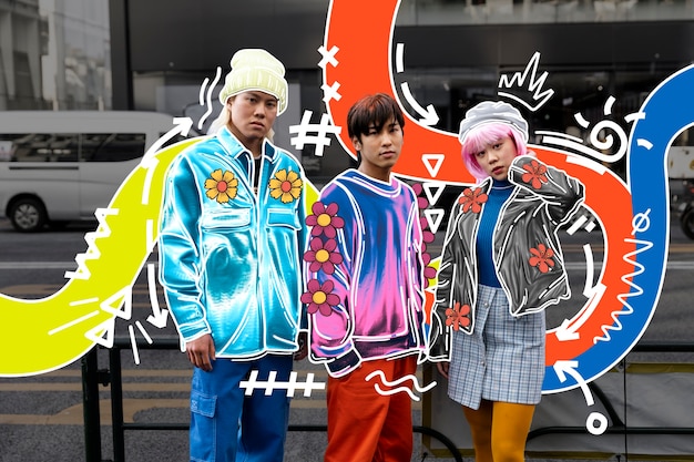 Digitale kunst kleding collage ontwerp