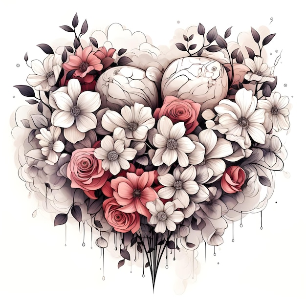 Digitale Kunst voor Liefde Hart en Valentijnsdag behang en sociale media post banner sjabloon
