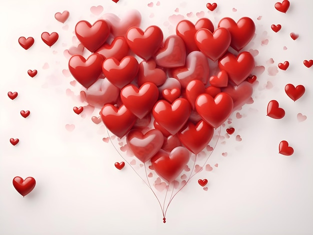 Digitale Kunst voor Liefde Hart en Valentijnsdag behang en sociale media post banner sjabloon