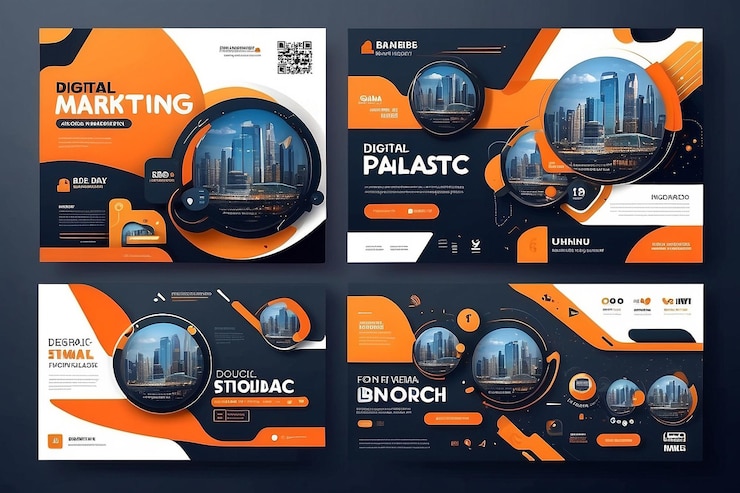 Foto digitale marketing agency banner voor social media post sjabloon stel corporate business