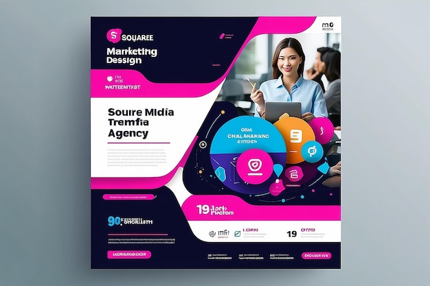 Foto digitale marketing banner ontwerp voor social media post template digitale marketing agentschap presentatie square flyer template