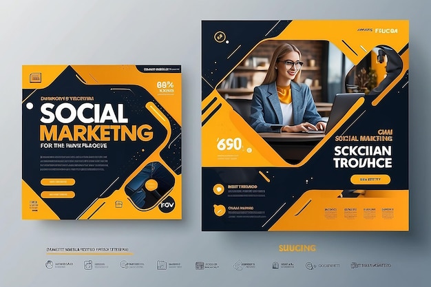 Digitale marketing banner ontwerp voor Social Media Post Template Digitale marketing agentschap presentatie Square Flyer Template