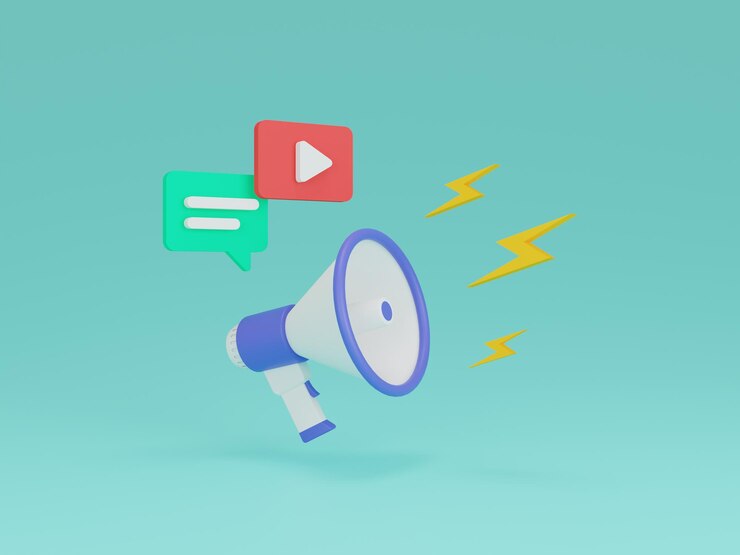 digitale marketing campagne concept 3d illustratie