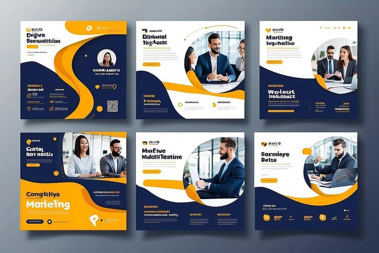 Foto digitale marketingbureau en corporate social media post template