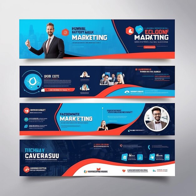 digitale marketingbureau en zakelijk facebook cover sjabloon