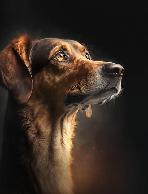 Digitale portret van een hond