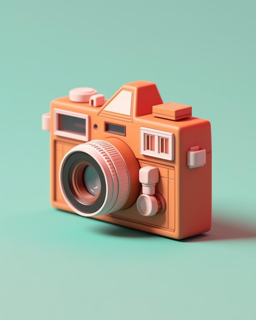 Digitale retro camera 3d render illustratie