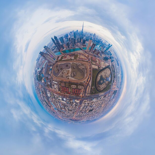 Foto digitale samengestelde afbeelding van een gebouw tegen een bewolkte lucht