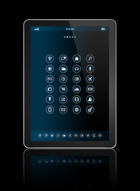 Digitale tablet met apps pictogrammen interface