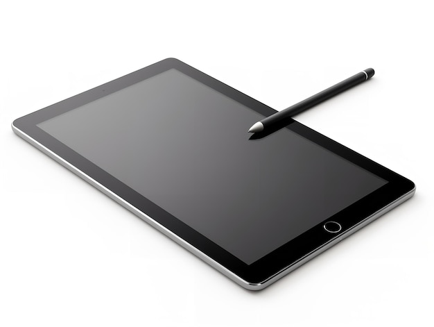 Digitale tablet met stylus creatief gereedschap geïsoleerd op witte achtergrond ai gegenereerd