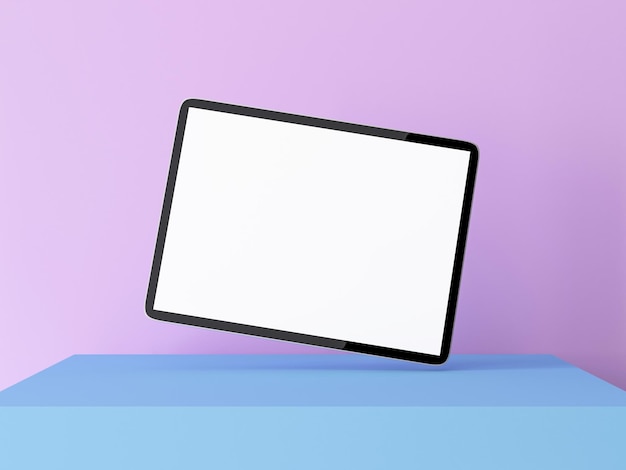 Digitale Tablet Mockup op kleurrijke achtergrond 3D-rendering