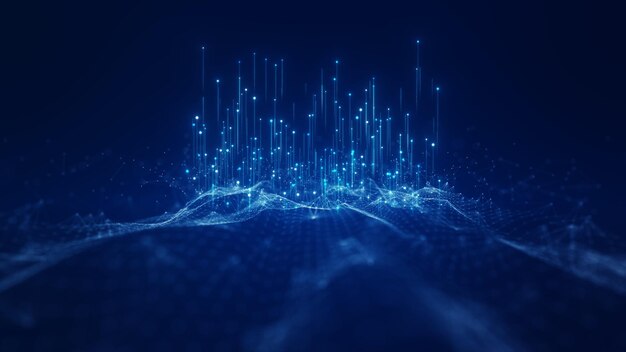 Digitale technologie concept big data visualisatie De stroom van een groot aantal verschillende belangrijke