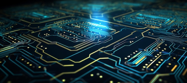 Digitale technologie futuristische banner met circuitlijnen