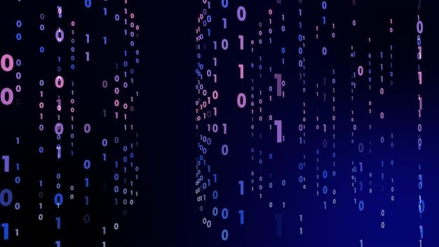 Digitale technologie met binaire cijfers lichtpad in line data toekomstige datatechnologie van cyberprogrammering 101 concept
