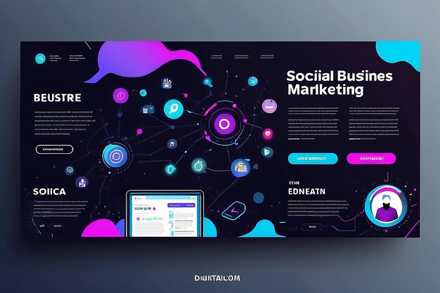 Digitale zakelijke marketing Webbanner voor sociale media Postontwerp Digitale poster sjabloon voor online marketingbureau