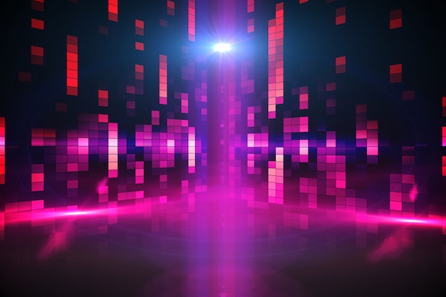 Digitally generated disco background in purple