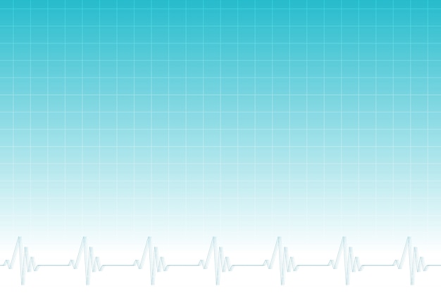 파란 격자에 디지털로 생성 된 ecg 선