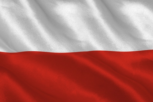 Digitally generated polish flag rippling