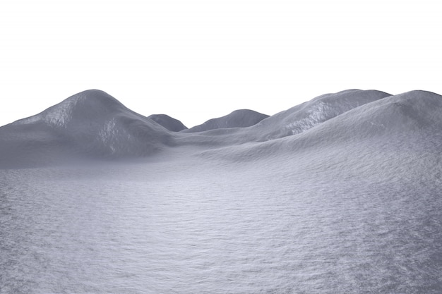 Digitally generated white snowy landscape