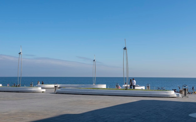 Dijk van Lanzheron-strand in Odessa, de Oekraïne