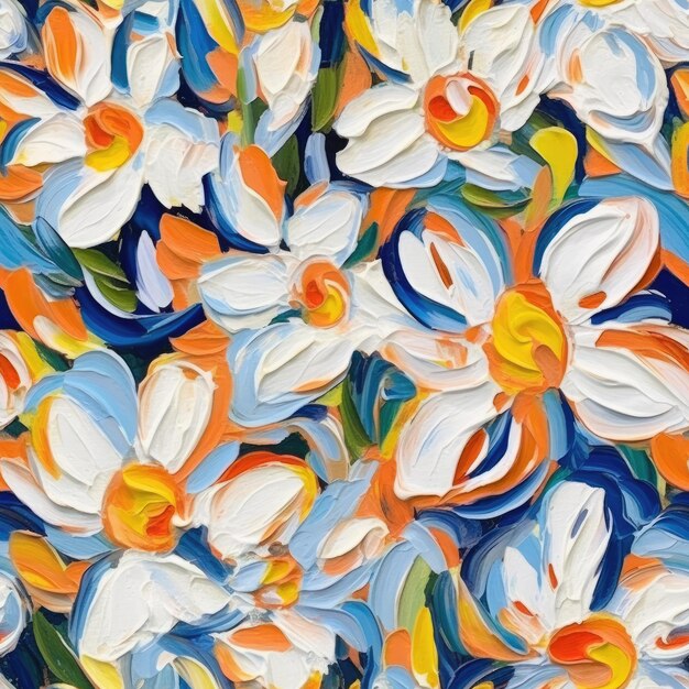 dikke acrylverf driedimensionale mooie bloemen