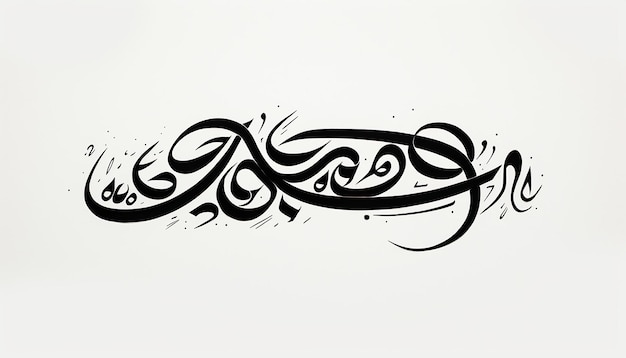 Foto dikke zwarte vrije hand arabische kalligrafische letters