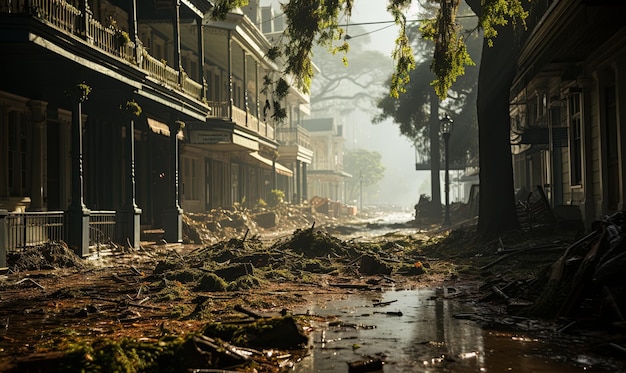 Dilapidated Street in Urban Area