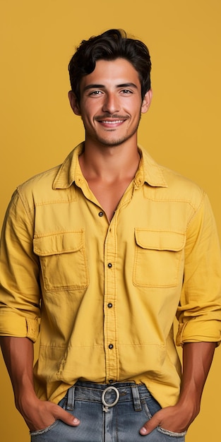 Diligent Agricultural Laborer on Solid Blue Background