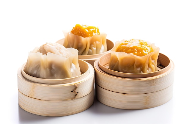Dim Sum Dumplings Gestoomde Chinese Broodjes Dumplings Jiaozi Dimsum Momo Abstracte Generatieve AI Illustratie