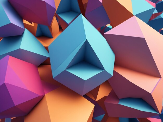 Foto dimensionale kaleidoscoop abstract 3d-animatie van geometrische achtergrond
