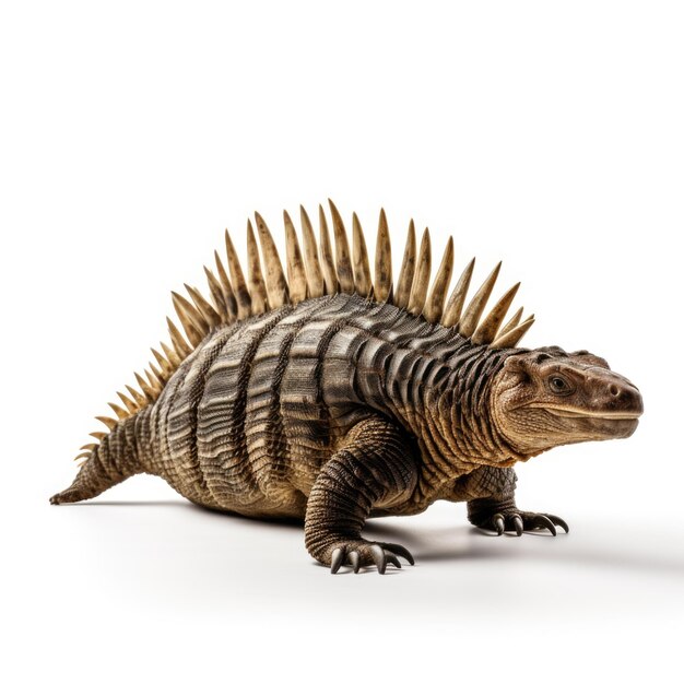 Dimetrodon geïsoleerd op witte achtergrond Generatieve AI