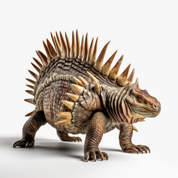 Dimetrodon geïsoleerd op witte achtergrond Generatieve AI