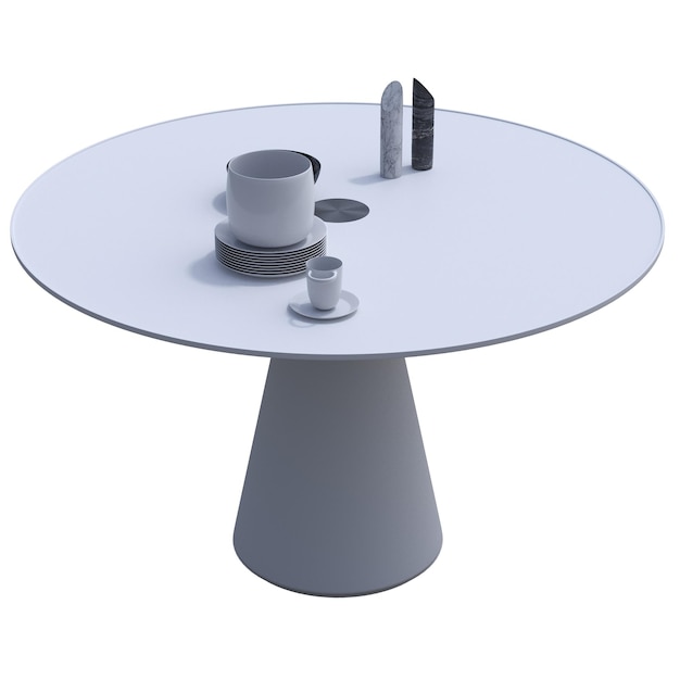 写真 白い背景の 3 d イラストレーション cg レンダリングに分離されたダイナー テーブル