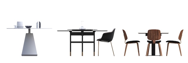 사진 흰색 배경에 고립 된 식당 테이블 3d 그림 cg 렌더링