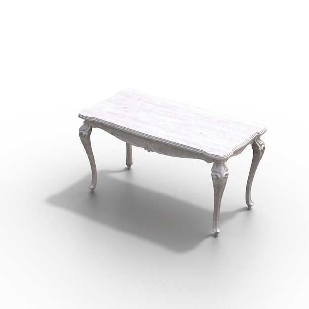 diner table isolated on white background 3D illustration cg render