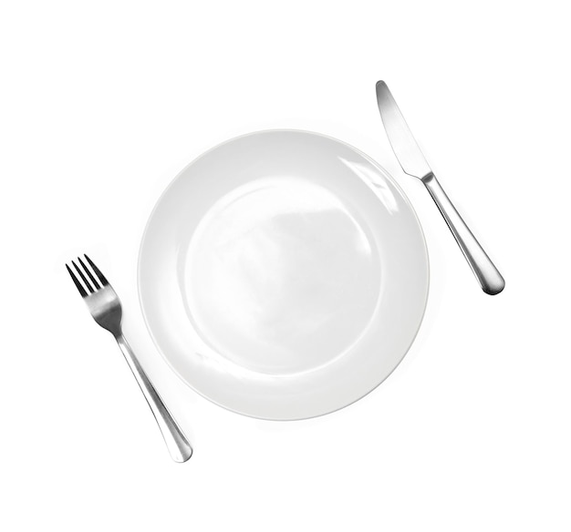 Dinerbord met vork en lepel