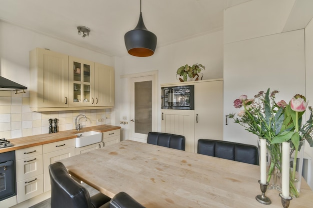 Dining area of contemporary kitchen